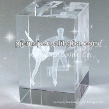 5*5*8cm beautiful crystal 3D laser cube for gift CM-CCB001